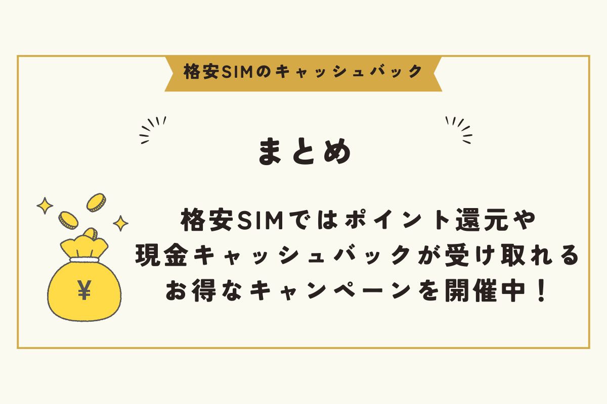 格安SIM　キャッシュバック